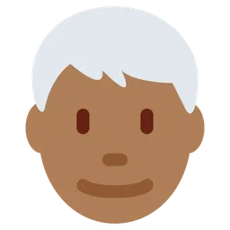 Man: Medium-Dark Skin Tone, White Hair — Twitter
