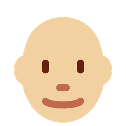 Man: Medium-Light Skin Tone, Bald — Twitter