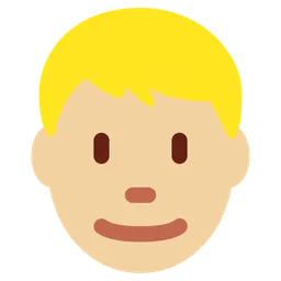 Man: Medium-Light Skin Tone, Blond Hair — Twitter