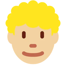 Man: Medium-Light Skin Tone, Curly Hair — Twitter