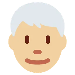 Man: Medium-Light Skin Tone, White Hair — Twitter