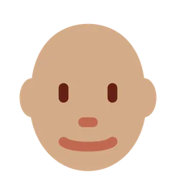 Man: Medium Skin Tone, Bald — Twitter