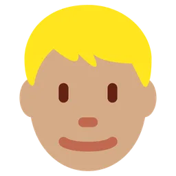 Man: Medium Skin Tone, Blond Hair — Twitter