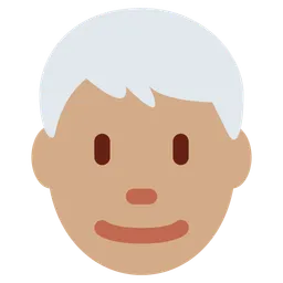 Man: Medium Skin Tone, White Hair — Twitter