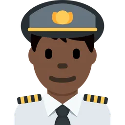 Man Pilot: Dark Skin Tone — Twitter