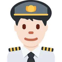 Man Pilot: Light Skin Tone — Twitter