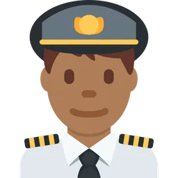 Man Pilot: Medium-Dark Skin Tone — Twitter