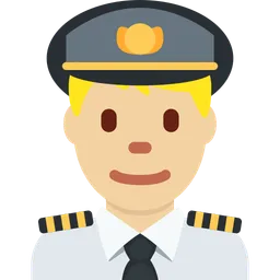 Man Pilot: Medium-Light Skin Tone — Twitter