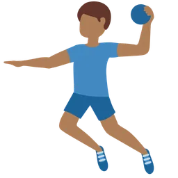 Man Playing Handball: Medium-Dark Skin Tone — Twitter