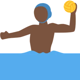 Man Playing Water Polo: Dark Skin Tone — Twitter