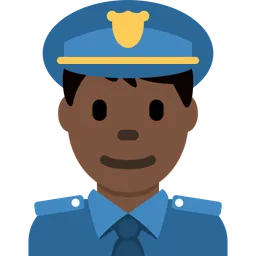 Man Police Officer: Dark Skin Tone — Twitter
