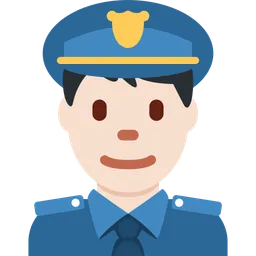 Man Police Officer: Light Skin Tone — Twitter