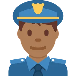 Man Police Officer: Medium-Dark Skin Tone — Twitter