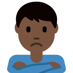 Man Pouting: Dark Skin Tone — Twitter
