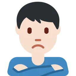 삐죽거리는 남자: 밝은 피부 톤 — Twitter