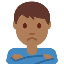 Man Pouting: Medium-Dark Skin Tone — Twitter