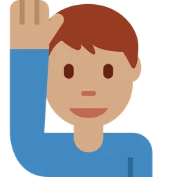 Man Raising Hand: Medium Skin Tone — Twitter
