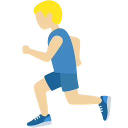 Man Running: Medium-Light Skin Tone — Twitter