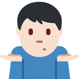 어깨를 으쓱하는 남자: 밝은 피부 톤 — Twitter
