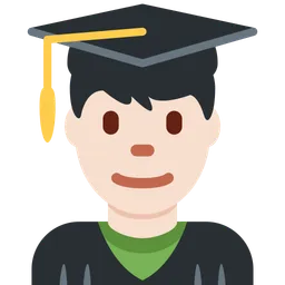 Man Student: Light Skin Tone — Twitter