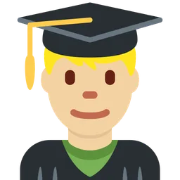 Man Student: Medium-Light Skin Tone — Twitter
