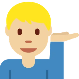 Man Tipping Hand: Medium-Light Skin Tone — Twitter