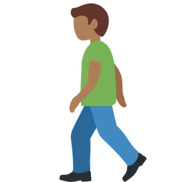 Man Walking: Medium-Dark Skin Tone — Twitter