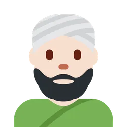 Man Wearing Turban: Light Skin Tone — Twitter
