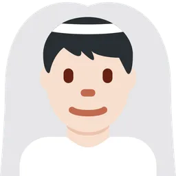 Man with Veil: Light Skin Tone — Twitter