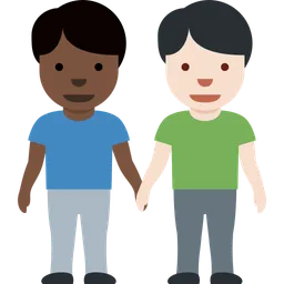 Men Holding Hands: Dark Skin Tone, Light Skin Tone — Twitter