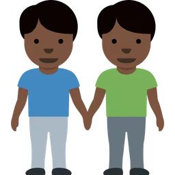 Men Holding Hands: Dark Skin Tone — Twitter