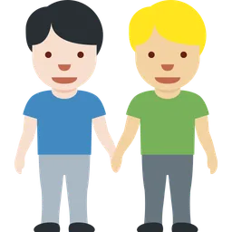 Men Holding Hands: Light Skin Tone, Medium-Light Skin Tone — Twitter