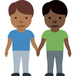 Men Holding Hands: Medium-Dark Skin Tone, Dark Skin Tone — Twitter