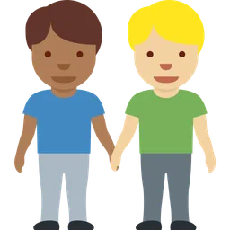 Men Holding Hands: Medium-Dark Skin Tone, Medium-Light Skin Tone — Twitter