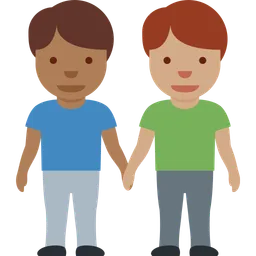 Men Holding Hands: Medium-Dark Skin Tone, Medium Skin Tone — Twitter