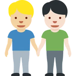 Men Holding Hands: Medium-Light Skin Tone, Light Skin Tone — Twitter