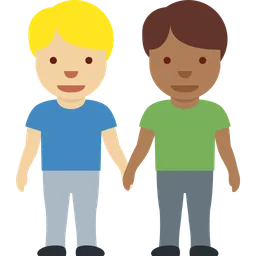 Men Holding Hands: Medium-Light Skin Tone, Medium-Dark Skin Tone — Twitter