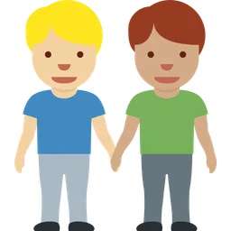 Men Holding Hands: Medium-Light Skin Tone, Medium Skin Tone — Twitter