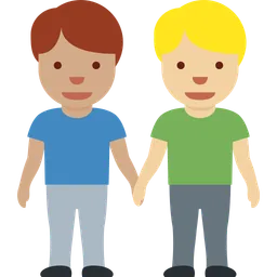 Men Holding Hands: Medium Skin Tone, Medium-Light Skin Tone — Twitter