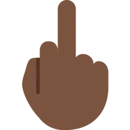 Middle Finger: Dark Skin Tone — Twitter