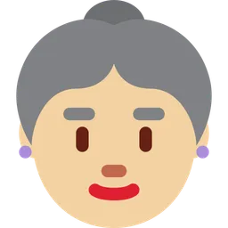 나이든 여성: 중간 정도의 밝은 피부 톤 — Twitter
