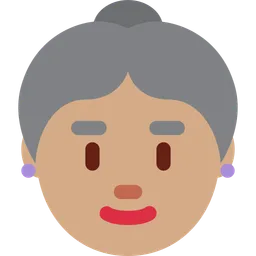 Old Woman: Medium Skin Tone — Twitter