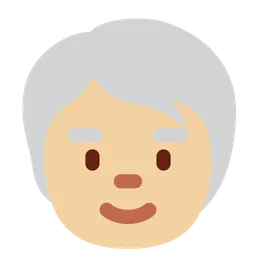 고령자: 중간 정도의 밝은 피부 톤 — Twitter