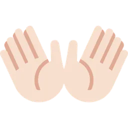Open Hands: Light Skin Tone — Twitter