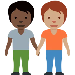 People Holding Hands: Dark Skin Tone, Medium Skin Tone — Twitter