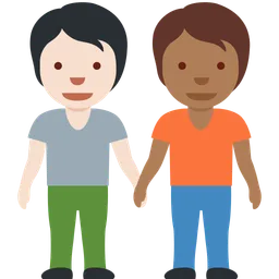 People Holding Hands: Light Skin Tone, Medium-Dark Skin Tone — Twitter