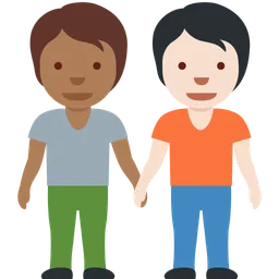 People Holding Hands: Medium-Dark Skin Tone, Light Skin Tone — Twitter