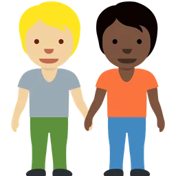People Holding Hands: Medium-Light Skin Tone, Dark Skin Tone — Twitter