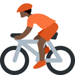 Person Biking: Dark Skin Tone — Twitter