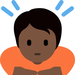Person Bowing: Dark Skin Tone — Twitter